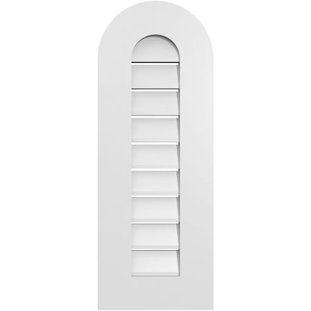 Round Top Surface Mount PVC Gable Vent: Functional, W/ 3-1/2W X 1P Standard Frame, 12W X 32H